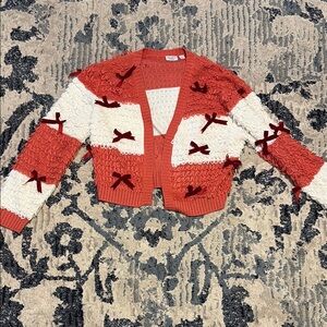 Stylish Red and Cream Women's Sweater